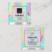 Logo QR-CODE BEAUTIQUE Holografisch Lijst Vierkante Visitekaartje (Voorkant / Achterkant)