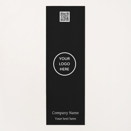 Logo QR Code Bedrijf Black Business Gym Eenvoudig Yogamat (Voorkant)