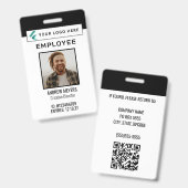 Logo QR-code bedrijfsfoto werknemer Badge (Voor- en achterkant)