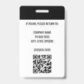 Logo QR-code bedrijfsfoto werknemer Badge (Achterkant)