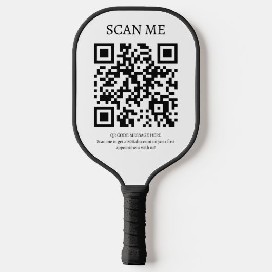 Logo - QR-code - Bedrijfspromotie Pickleball Paddle (Achterkant)