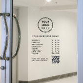 Logo QR-code bedrijfsuren Raamsticker