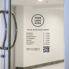 Logo QR-code bedrijfsuren Raamsticker