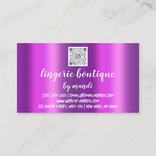 Logo QR-code Bikini-ondergoed online winkelwagen P Visitekaartje (Achterkant)