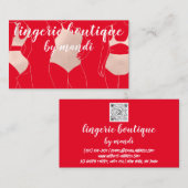 Logo QR-code Bikini ondergoed Red Rose Visitekaartje (Voorkant / Achterkant)