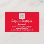 Logo QR-code Bikini ondergoed Red Rose Visitekaartje (Achterkant)