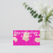 Logo QR-code Bikini Ondergoed Roze Rose Visitekaartje (Staand voorkant)