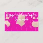 Logo QR-code Bikini Ondergoed Roze Rose Visitekaartje (Voorkant)