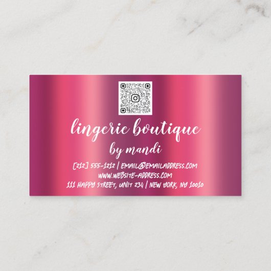 Logo QR-code Bikini Onderkleding Online Winkelen R Visitekaartje (Achterkant)