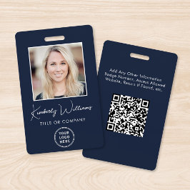 Logo QR-code blau personeels-ID Badge