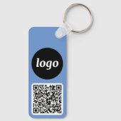 Logo QR Code Blauw Zakelijk Branding Promotioneel Sleutelhanger (Achterkant)