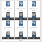 Logo QR Code Blauw Zwart Wit Groot Product Label (Vel)