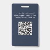 Logo QR-code blauwe werknemersidentificatiebadge m Badge (Achterkant)