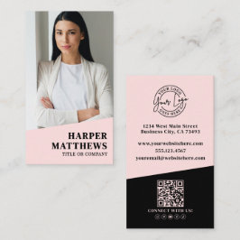 Logo QR Code Blush Pink Visitekaartje