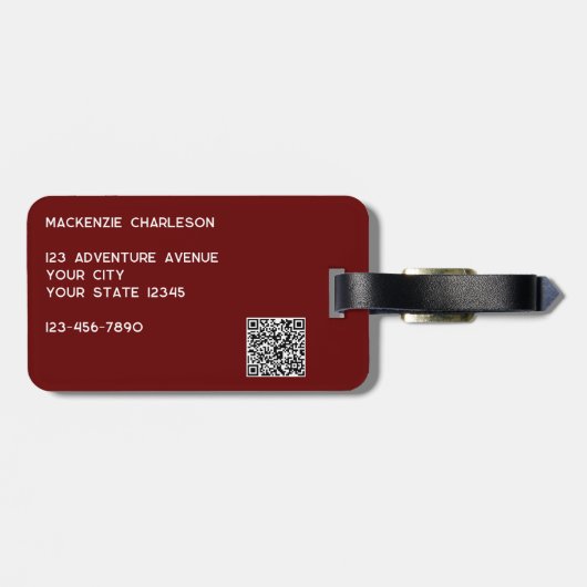 Logo QR-code Bourgogne Zakelijke promotie Bagagelabel (Achterkant horizontaal)