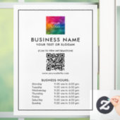 Logo QR Code Business Hours Simple And Minimalist Raamsticker (Huis)