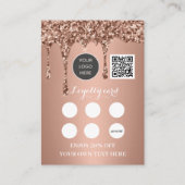 Logo QR Code Business Reward Punch Roos Gold Klantenkaartje (Voorkant)