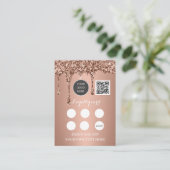 Logo QR Code Business Reward Punch Roos Gold Klantenkaartje (Staand voorkant)