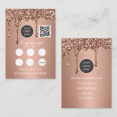 Logo QR Code Business Reward Punch Roos Gold Klantenkaartje (Voorkant / Achterkant)