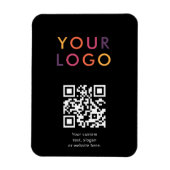 Logo QR Code Business Template Black Magneet (Verticaal)