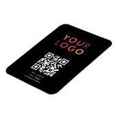 Logo QR Code Business Template Black Magneet (Linkerzijde)