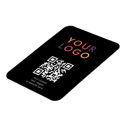 Logo QR Code Business Template Black Magneet (Linkerzijde)