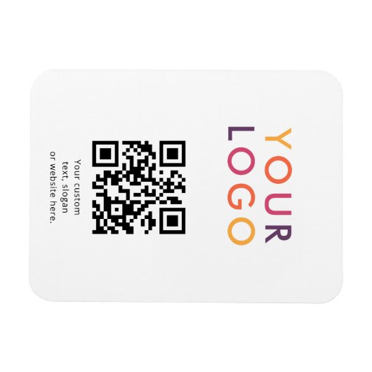Logo QR Code Business Template White Magneet (Horizontaal)