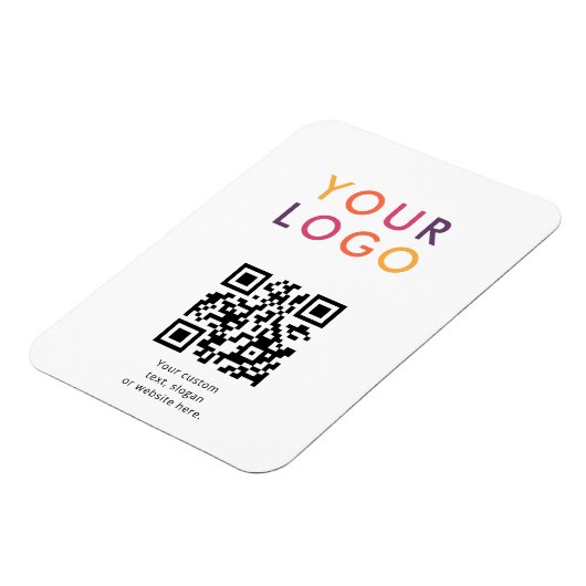 Logo QR Code Business Template White Magneet (Linkerzijde)