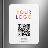 Logo QR Code Business Template White Magneet