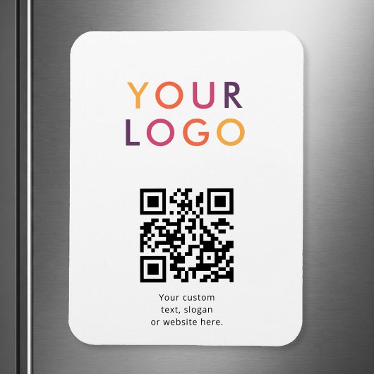 Logo QR Code Business Template White Magneet