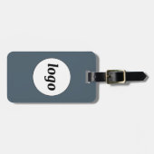 Logo QR Code Charcoal Gray Business Promotional Bagagelabel (Voorkant horizontaal)