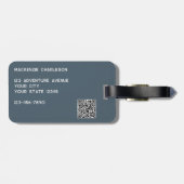 Logo QR Code Charcoal Gray Business Promotional Bagagelabel (Achterkant horizontaal)