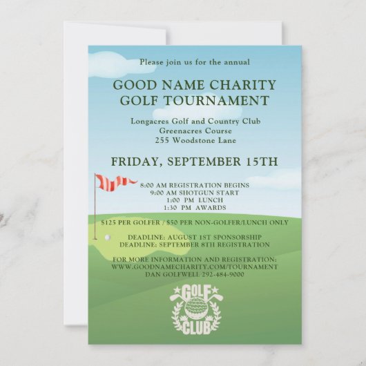 Logo QR-code Charity Golf Toernooi Kaart (Voorkant)