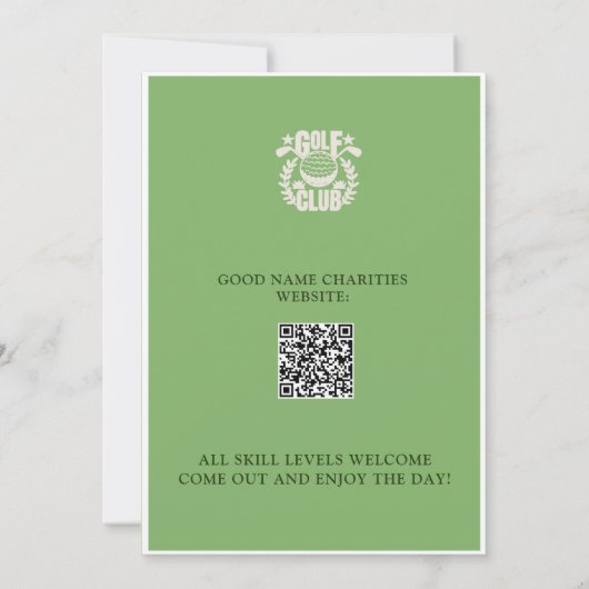 Logo QR-code Charity Golf Toernooi Kaart (Achterkant)