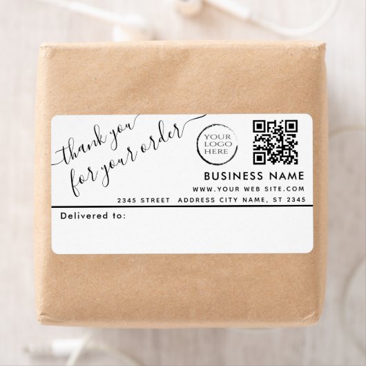 Logo QR-code eenvoudig bedankt voor zakelijke mail Etiket (Insitu)