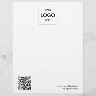 Logo QR-code Eenvoudige professionele briefkop Briefhoofd