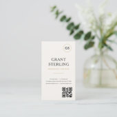 Logo QR-code Elegant Minimalistisch Professioneel  Visitekaartje (Staand voorkant)