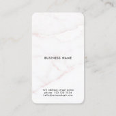 Logo &QR-code | Elegant wit rose goud marmer Visitekaartje (Achterkant)