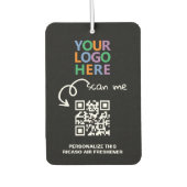 Logo QR-code en aangepaste tekst gepersonaliseerd Luchtverfrisser (Voorkant)
