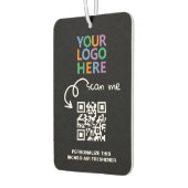Logo QR-code en aangepaste tekst gepersonaliseerd Luchtverfrisser (Links)