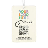 Logo QR-code en aangepaste tekst gepersonaliseerd Luchtverfrisser (Achterkant)