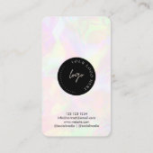 Logo QR-code en foto iriserende holografische Girl Visitekaartje (Achterkant)