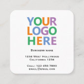 Logo QR-code en tekst aangepast gepersonaliseerd Vierkante Visitekaartje (Voorkant)