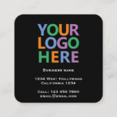 Logo QR-code en tekst aangepaste gepersonaliseerde Vierkante Visitekaartje (Voorkant)