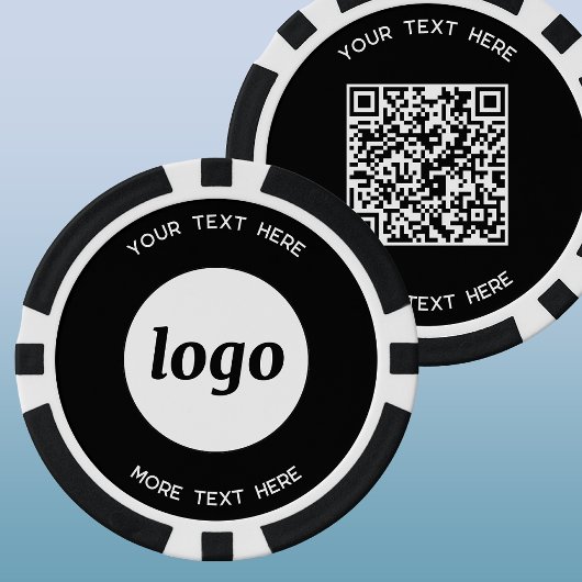 Logo QR-code en tekst zakelijke promotie Poker Chips
