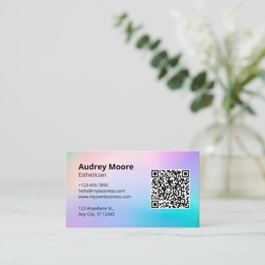 Logo QR Code Estheticus Visitekaartje (Staand voorkant)