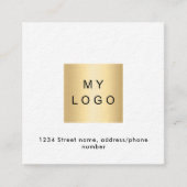 Logo QR code Facebook volg ons white premium Vierkante Visitekaartje (Voorkant)