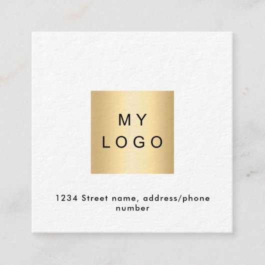 Logo QR code Facebook volg ons white premium Vierkante Visitekaartje (Voorkant)