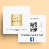 Logo QR code Facebook volg ons wit Vierkante Visitekaartje