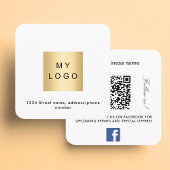 Logo QR code Facebook volg ons wit Vierkante Visitekaartje